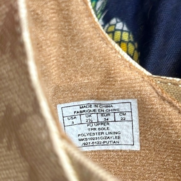 Brand New Michael Kors Cream Round Toe Bow Ankle Strap Zipper Flats Dress Shoes - Picture 9 of 16